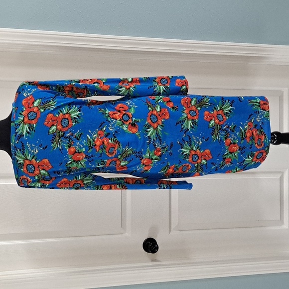 LulaRoe Debbie Floral Long Sleeve Colorful Dress Below Knee Modest Caual Dress - Picture 3 of 10